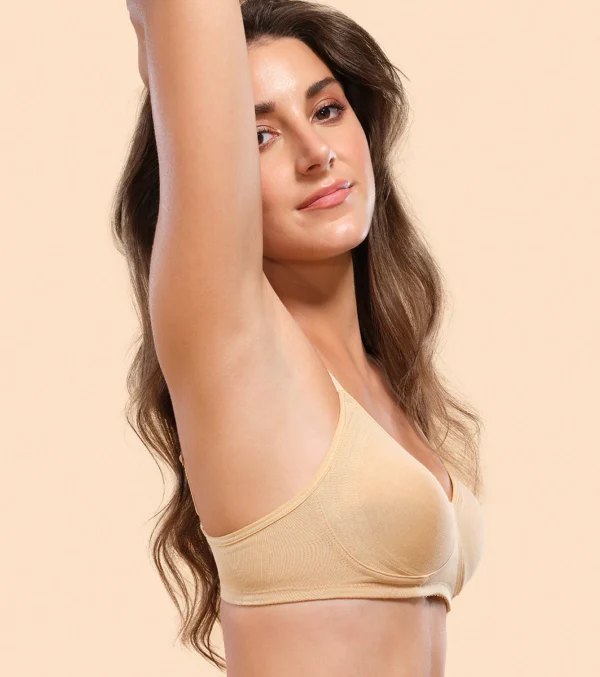 Enamor Fab-Cool A042 Side Support Shaper Stretch Cotton Everyday Bra For Women- High Coverage, Non Padded And Wirefree - Skin - Image 7