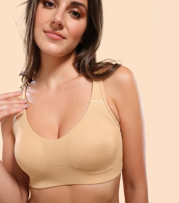 Enamor A106 Wirefree Full Coverage Cotton Lounge Pop-On Sports Bra - Image 11