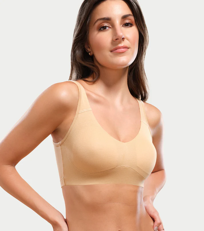 Enamor Easy Slip-On and Back Keyhole Women's Cotton Everyday Beginner's Bra - Padded, Wirefree, Full Coverage - A106 - Image 2