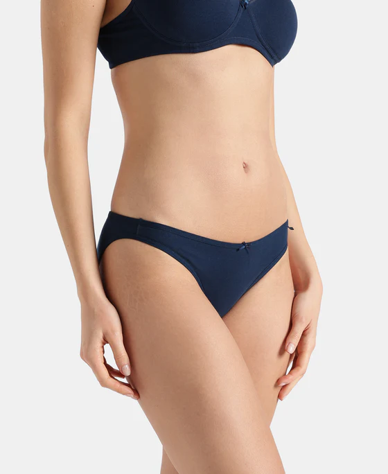 Super Combed Cotton Elastane Stretch Low Waist Bikini With Concealed Waistband and StayFresh Treatment - Image 2